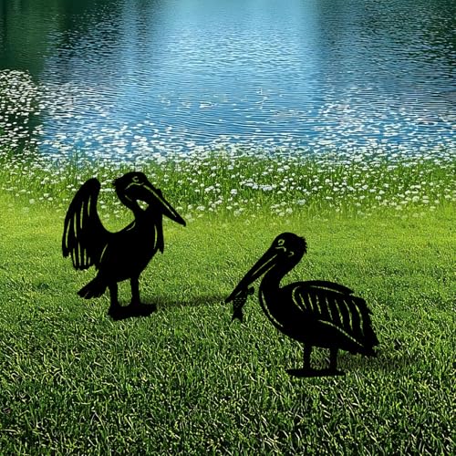 3 Pack Pelican Metal Garden Decorative Stakes (3 Count)