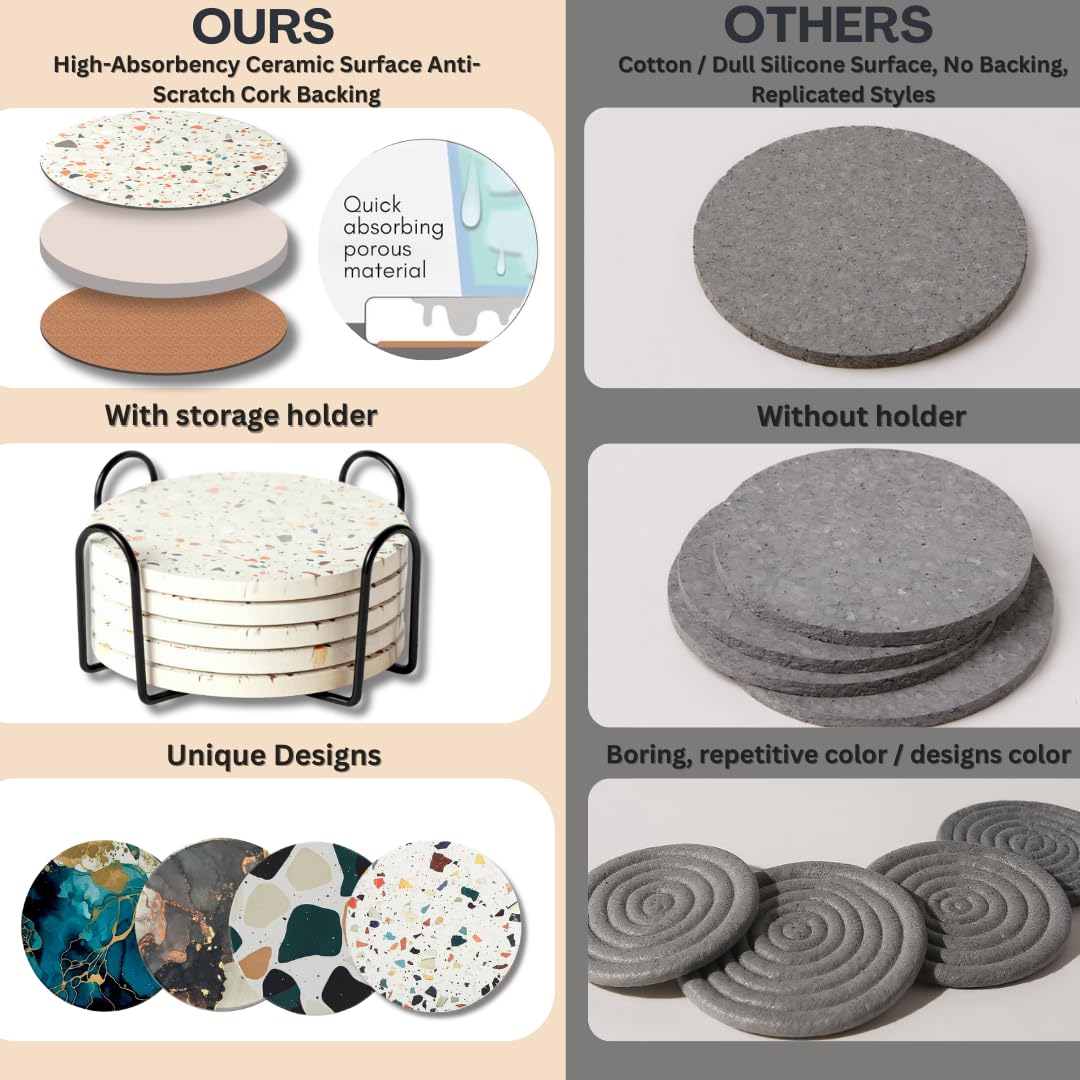 Terrazzo Coasters Set of 6 (6 Count)