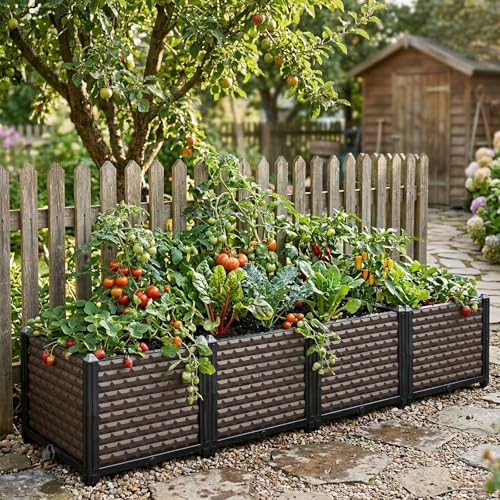 Large Planters for Outdoor Plants 14" Tall Planter Box (4 Count)