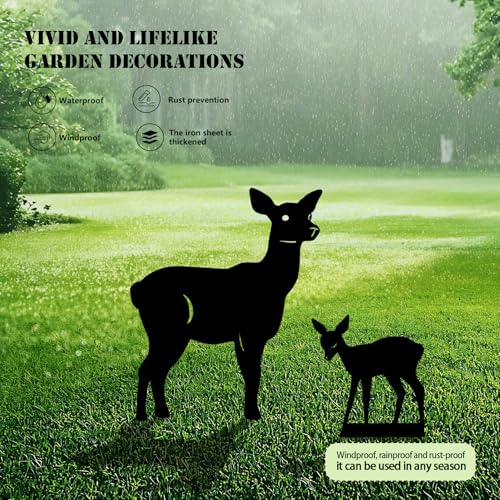 3 Pack Deer Metal Garden Decorative Stakes (3 Count)