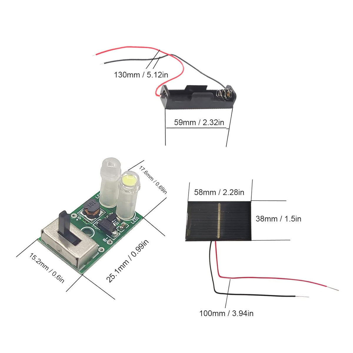 Solar Light Control Panel Kit 1.2V Solar Light Control Board Charging PCB Solar Lawn Lamp Control Board Set with Instruction Manual