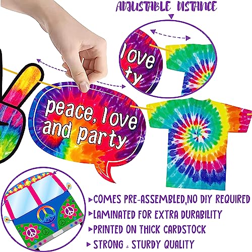 2pcs Tie Dye Birthday Banner Tie Dye Birthday Party Supplies Tie Dye Party Garland Decorations for Tie Dye Party Art Retro 60s 70s Theme Hippie Carnival Baby Shower Birthday Party Supplies (2 Count)