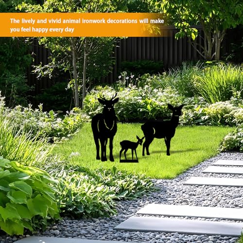 3 Pack Deer Metal Garden Decorative Stakes (3 Count)
