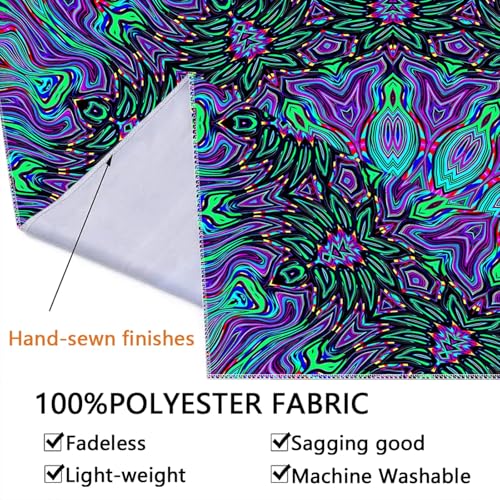 Blacklight Mandala Tapestry for Bedroom