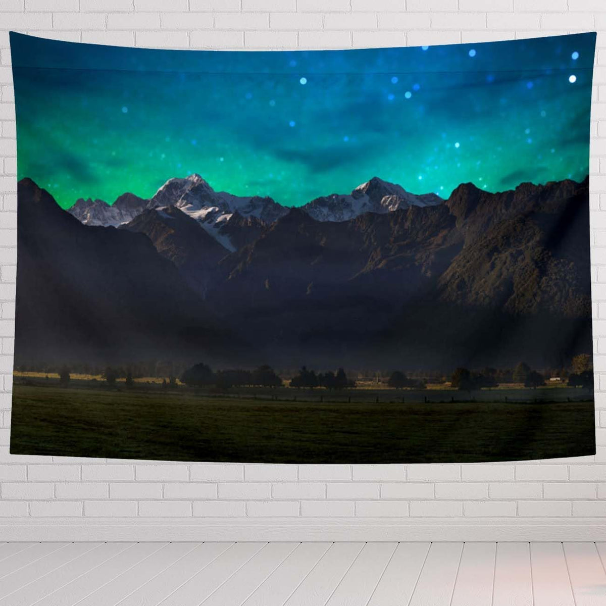 Mountain Tapestry For Bedroom Mount Cook And Lake Matheson New Zealand With Milky Way Tapestries Wall Hanging For Living Room Dorm Office 60×50 In - HavenBliss Decor