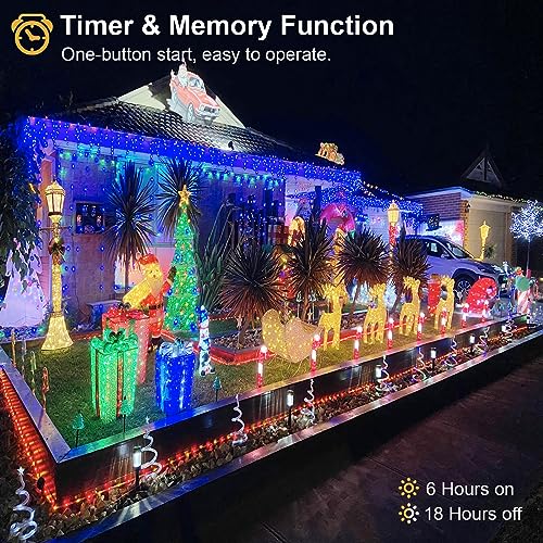 Icicle Lights for Outside 66ft 640 LED Icicle Lights Plug in Fairy Curtain Lights with Timer for Party Holiday Wedding Decorations