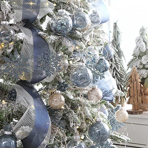 25 Pack Assorted Clear Christmas Ball Ornaments (25 Count)