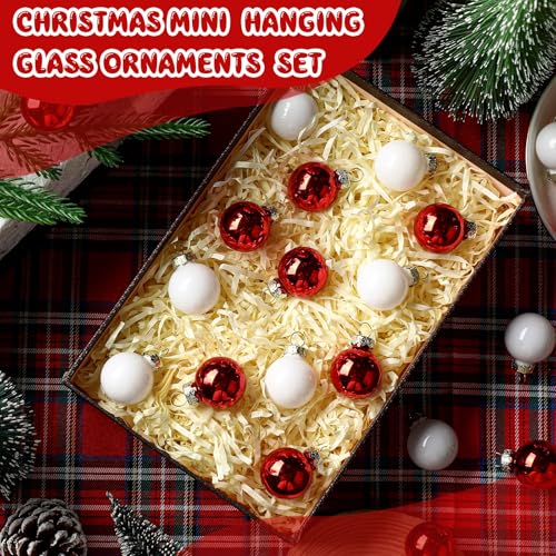 32 Pcs 1'' Mini Glass Christmas Ornament