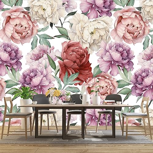 Pink Peony Flowers Mural Bedroom Peony Floral Wallpaper Room Decor Living Room tv Background Large wall Mural