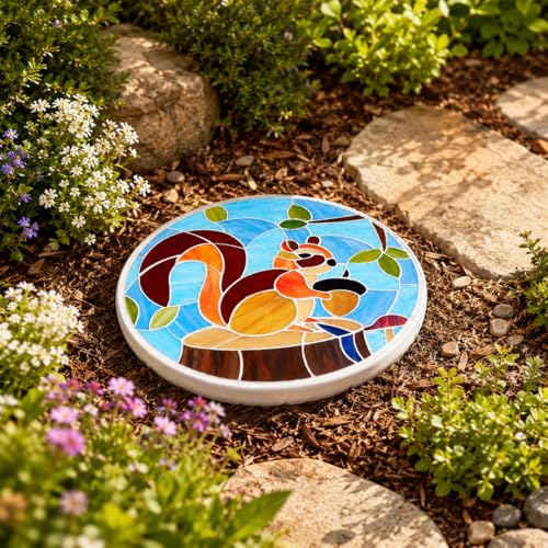 MSS006 Tiffany Style Stained Glass Mosaic Decorative Stepping Stone for Garden Decor