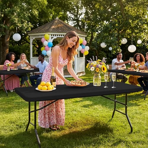 Fitted Tablecloth for 8 Foot Rectangle Tables (2 Count)