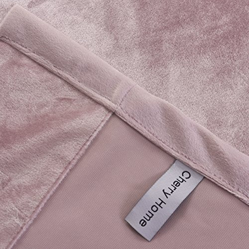 Super Soft Luxury Velvet Curtains Set of 2 Pink Flannel Blackout Drapes Grommet Draperies for Hotel 52Wx72L inch