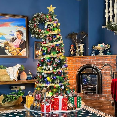 7.5 ft Prelit Pencil Christmas Tree with 792 Branch Tips