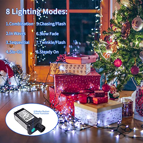 200 LED White Christmas Lights Outdoor
