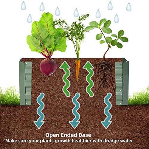 8x2x1ft Green Metal Raised Garden Bed Kit