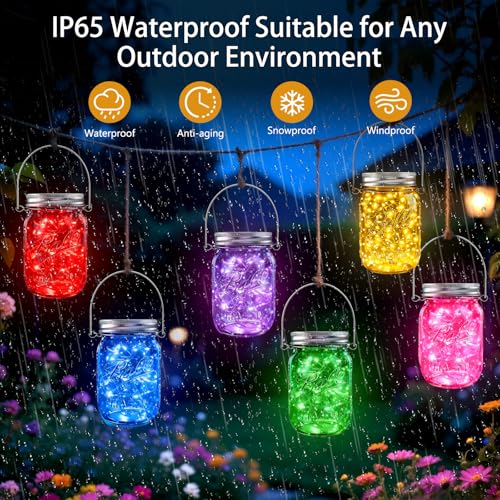 Mason Jar Solar Lights for Outside (12 Count)