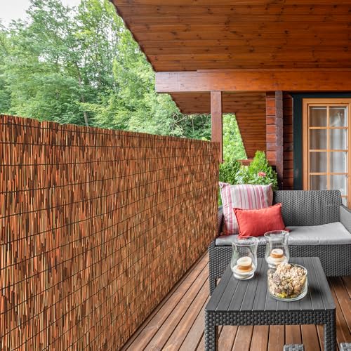 Brown 4FT X16.4FT Reed Fencing Roll Bamboo Privacy Fence Screen