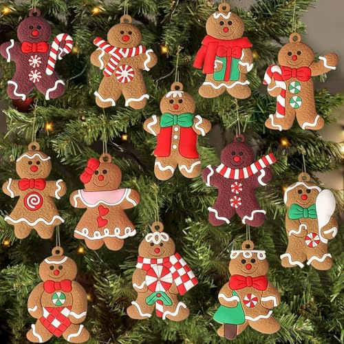 36pcs Gingerbread Man Ornaments for Christmas Tree (36 Count)
