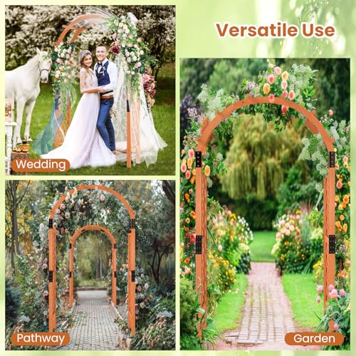 7.7FT Wooden Garden Arbor Trellis