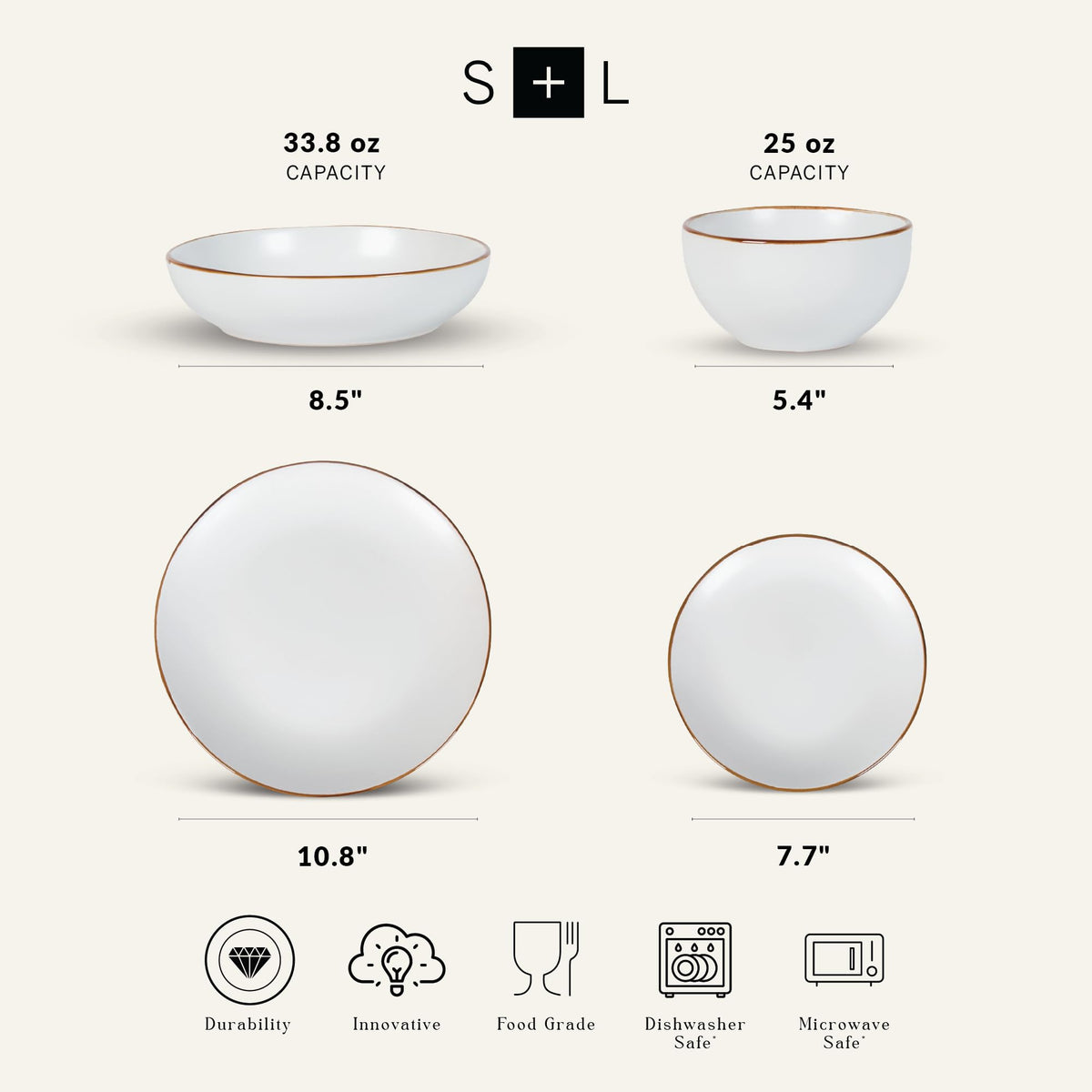 Brasa Stoneware 16 Piece Modern Dinnerware Sets