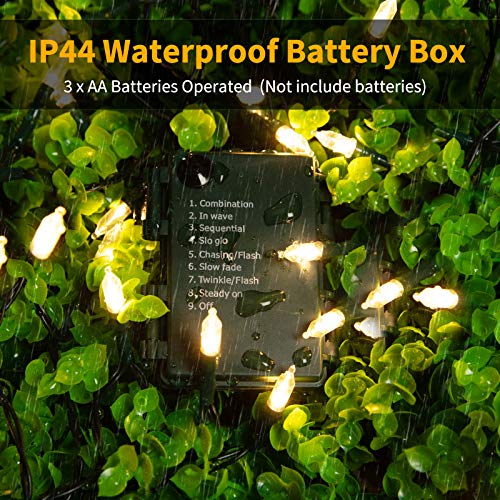 Battery Operated Christmas Lights 4 Pack 18 FT 50 LED Warm White (110 Foot)