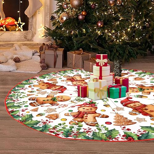 Cute Gingerbread Man Christmas Tree Skirt 36 Inch