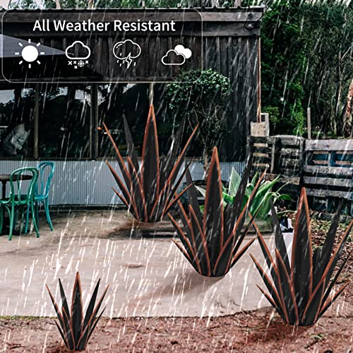 24" Metal Agave Plant Outdoor Decor