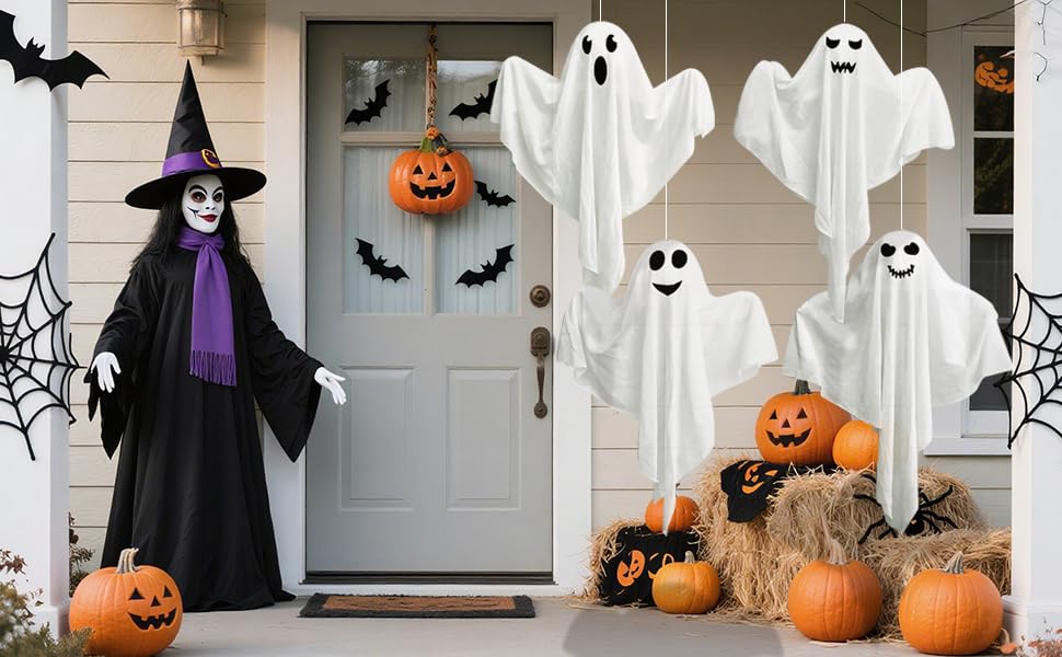 4 Pack Halloween Hanging Ghosts (4 Count)