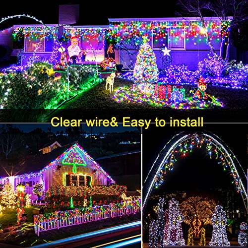 33FT Icicle Lights for Outside 400 LED Multicolor Christmas Lights