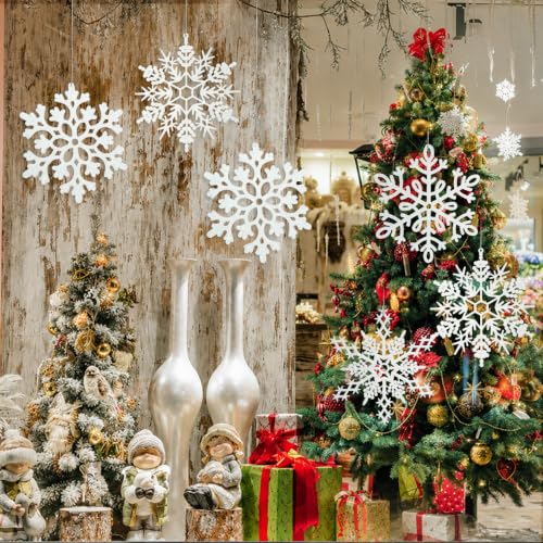 Large Snowflakes Ornaments for Outdoor Indoor Christmas Tree Decorations (6 Count)