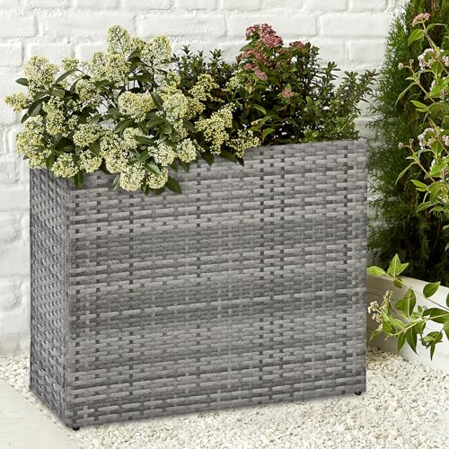 Large Rectangular Planter for Outdoor Rattan Block Box 32x11x24''