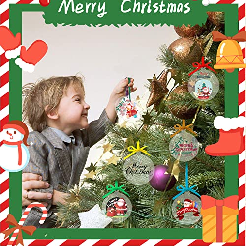 40 Pieces Christmas Hanging Ornaments with 50Pcs 25 Color Ribbons (40 Count)