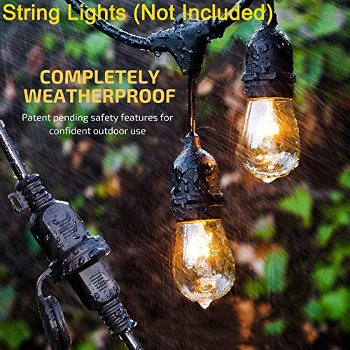 Max Power 200W Waterproof Outdoor String Lights Wireless Remote Control