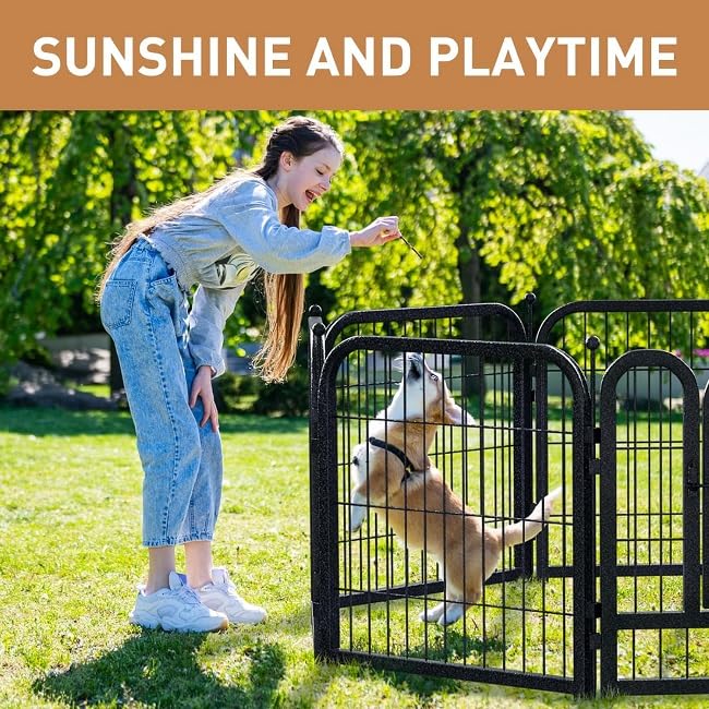 Metal Dog Playpen 40in H 16 Panels Heavy Duty Dog Fence