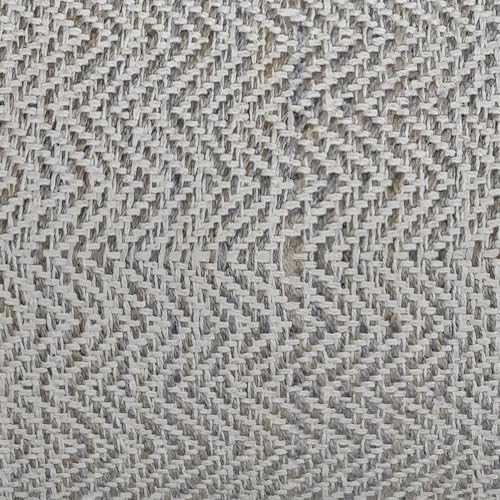 Nate 20" Wide Square Pouf in Patterned Grey Melange Cotton