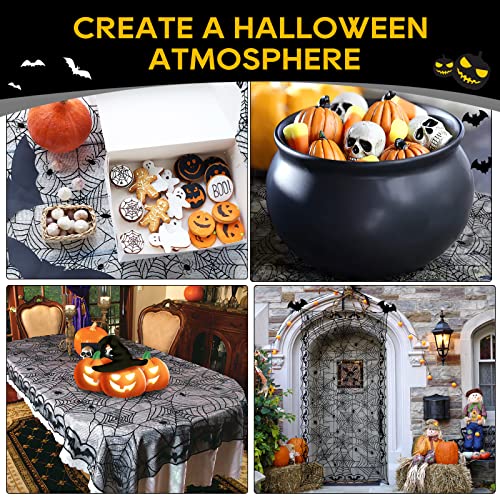 Halloween Black Lace Tablecloth 48x96 Inch