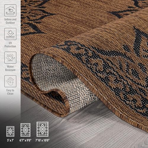 Outdoor Rug Modern Area Rugs for Indoor and Outdoor Patios (58.5 Sq Ft)