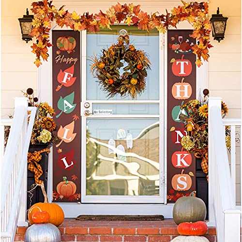 2 Pack Fall Maple Leaf Hanging Vine Garland Artificial Autumn Foliage Thanksgiving Decor for Home Wedding Fireplace Party Christmas (2 Count)