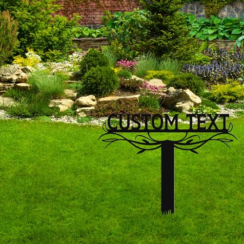 Personalized Metal Text Garden Sign with Stake