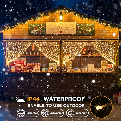 200 LED Curtain Lights Fairy Lights with Remote Bedroom 6.5x6.5ft
