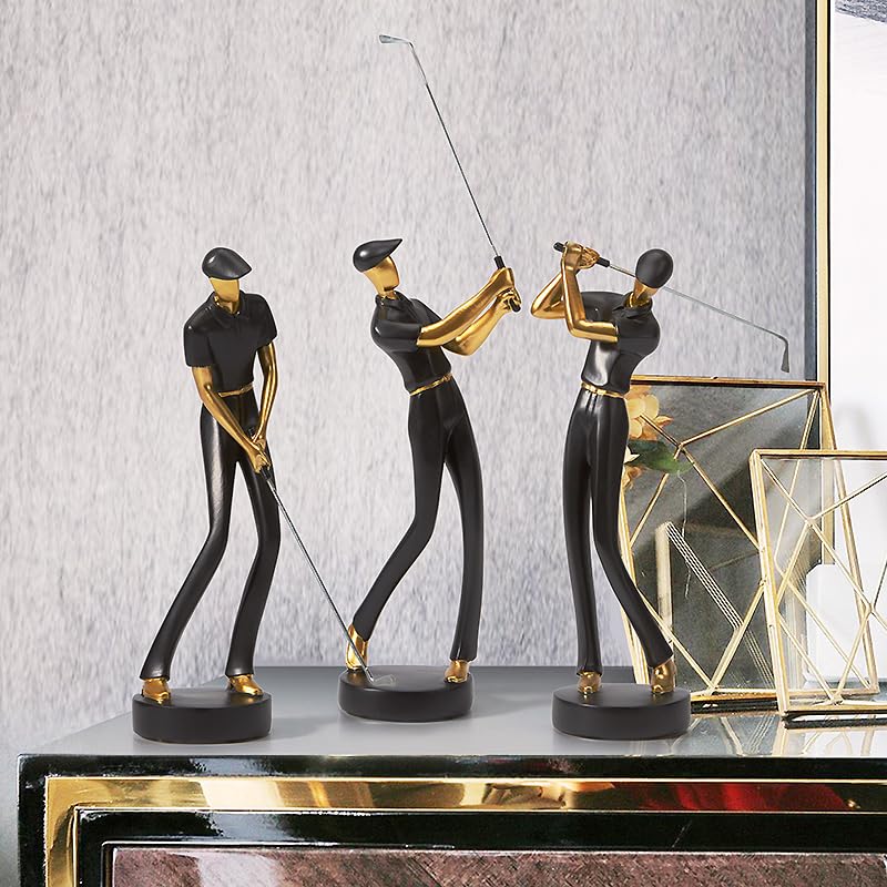 Golfer Figurine Statue Golf Sculpture Modern Home Decor 9.4 Inch