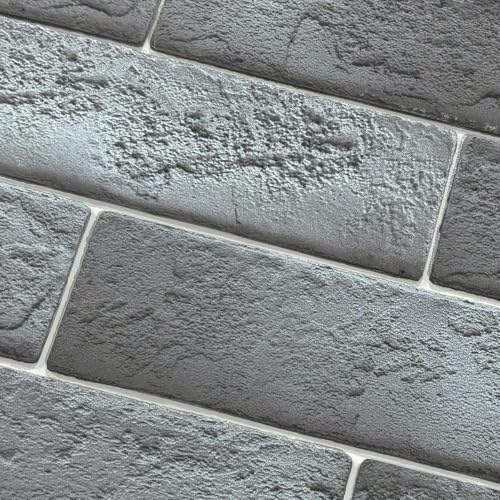 100 Whitewash Grey Faux Brick Wall Tiles (100 Count)