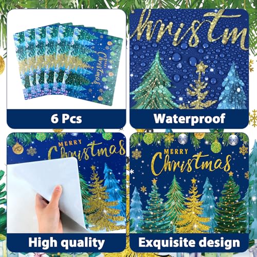 Christmas Pine Trees Plastic Placemats Set of 6 Table mats 17×13×0.04in (6 Count)