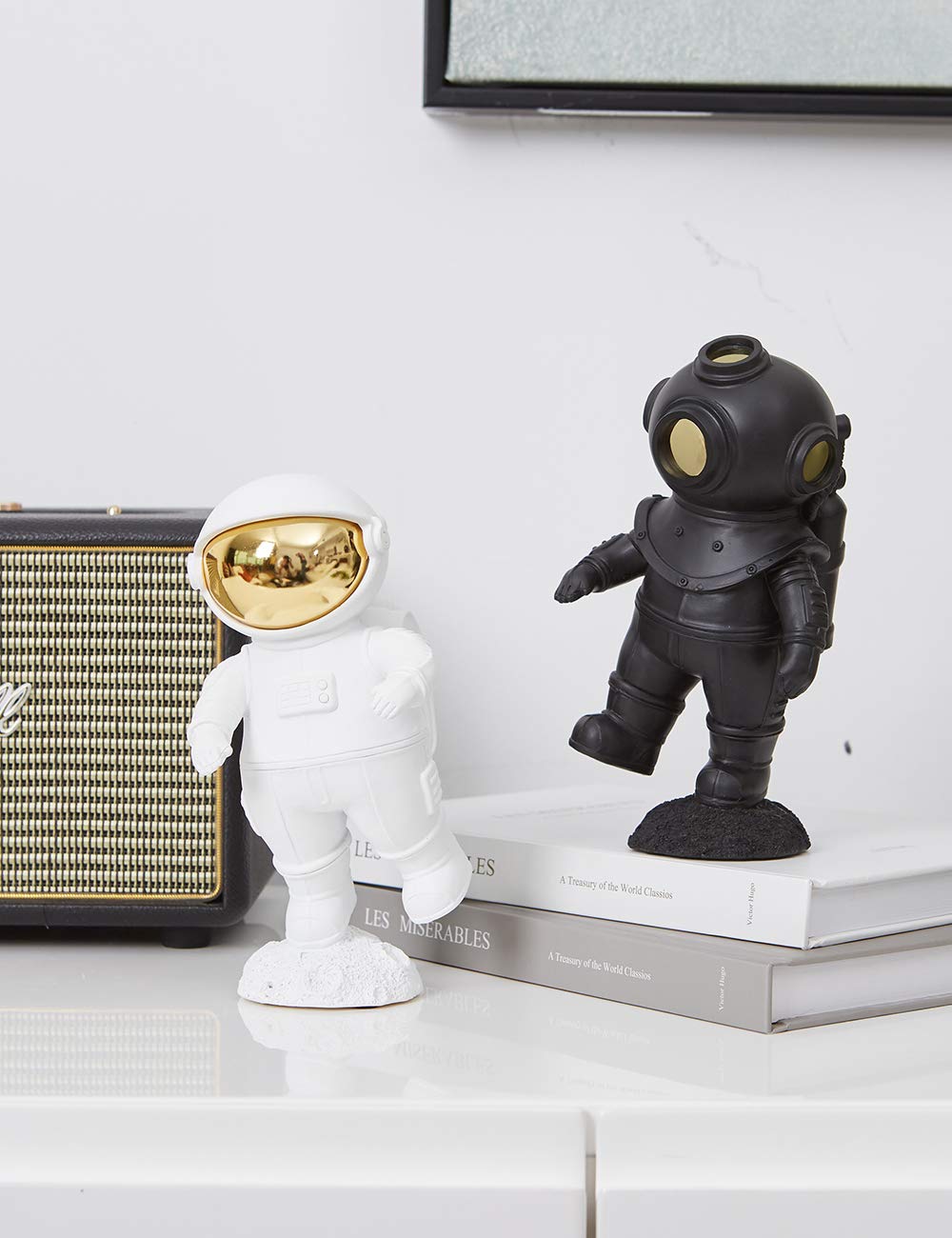Diver Figurine Nautical Statue Modern Home Sculpture 7.1 Inch