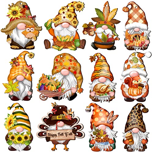 Fall Thanksgiving Gnomes Wooden Hanging Ornaments