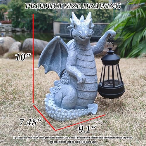 Dragon Solar Outdoor Garden Statue