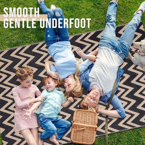 Outdoor Rug 5x8 ft Waterproof Reversible Chevron Mat