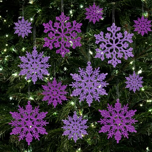 36pcs Purple Christmas Snowflake Ornaments (36 Count)