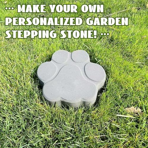 13 Inch Paw Print Stepping Stone Molds for Concrete
