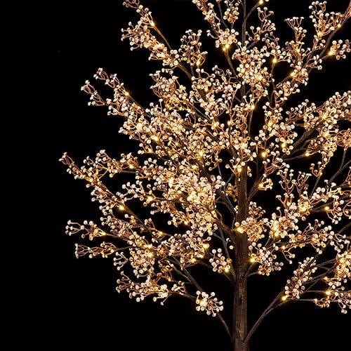 4ft Lighted Baby's Breath Tree with 64 Warm White LED Lights